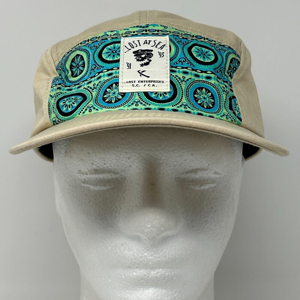 Lost Enterprises Camp Hat Baseball Cap 5 Panel Strapback Beige Surfer Surfing - Picture 2 of 10